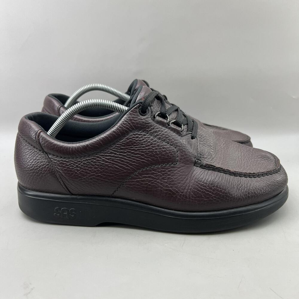 SAS Bout Time Orthopedic Shoes Men Size 11.5 EE Wide Burgundy Comfort Low Oxford